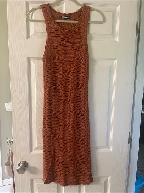 Steve Madden Dresses & Skirts - Steve Madden Orangish/tan Open-Knit Midi Dress